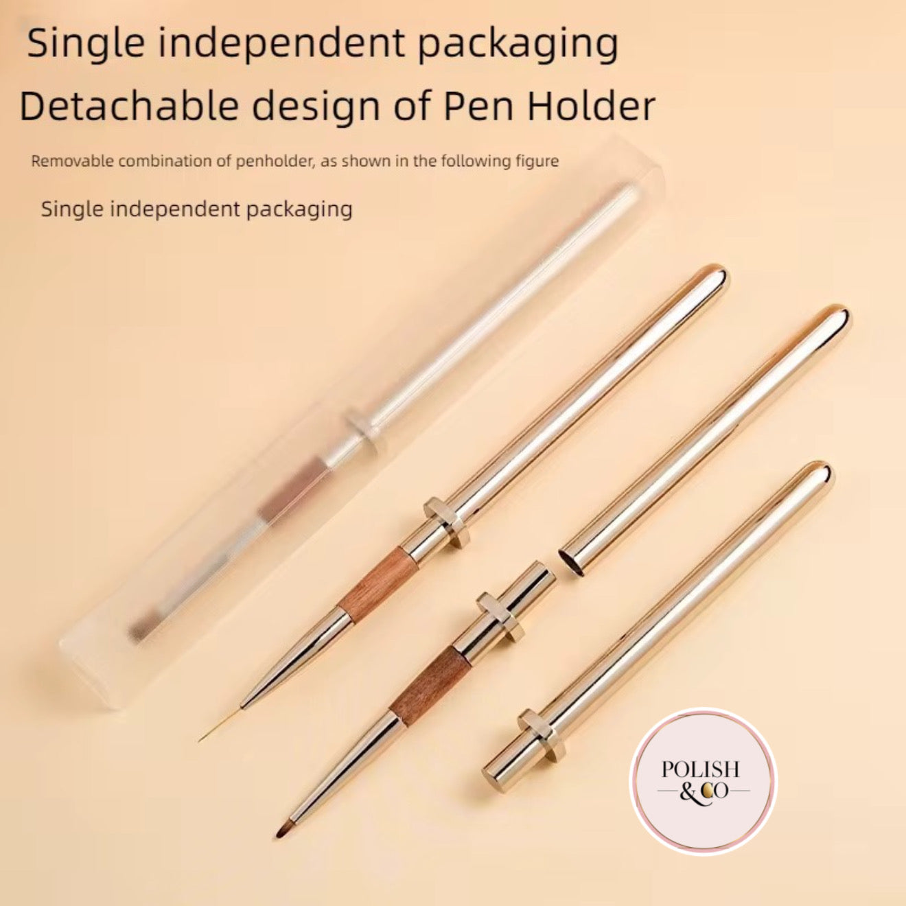 Luxury Nail Brush with Wooden Box (13 Brushes)